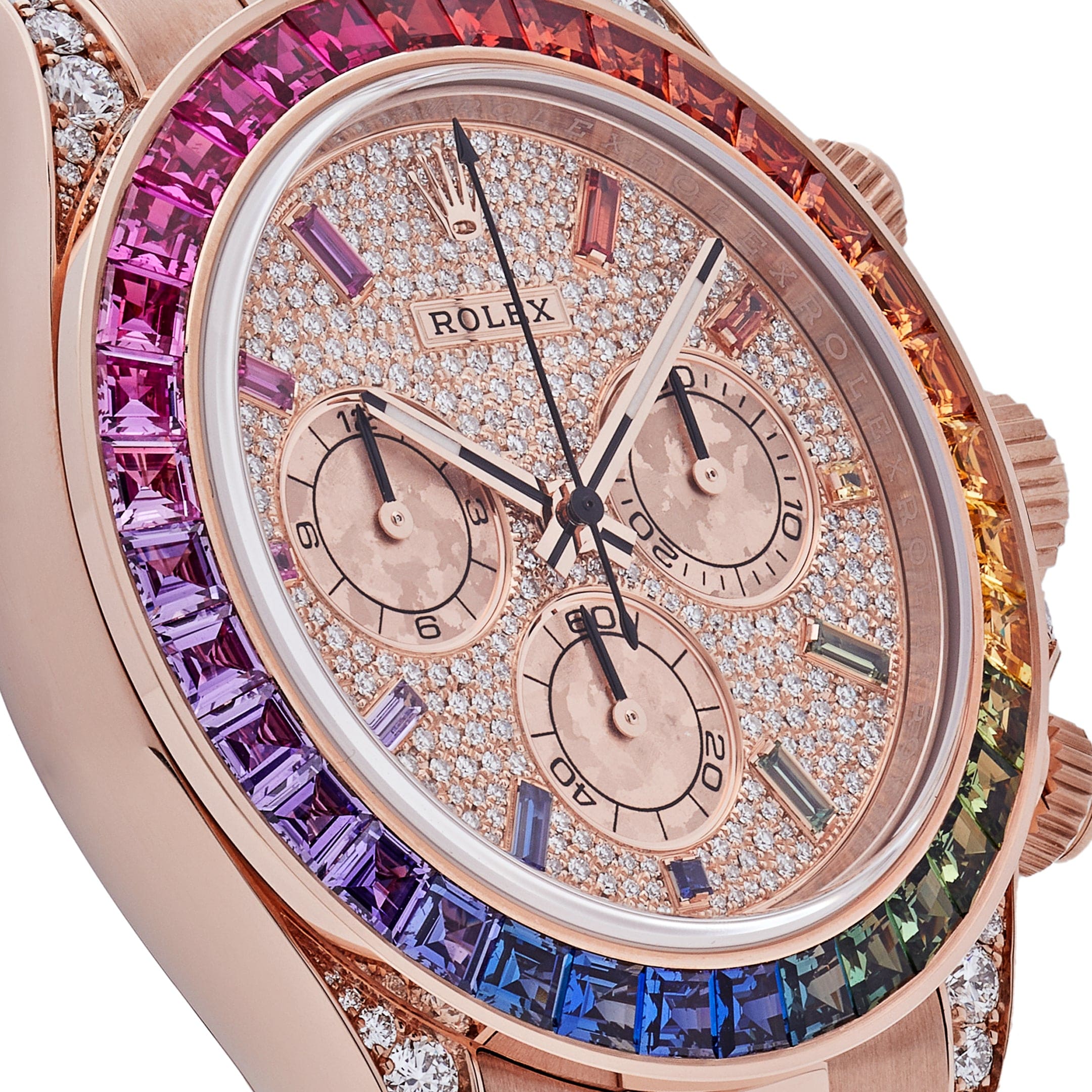 Daytona Rose Gold Rainbow Diamond Pave Dial 40mm Product Image 3