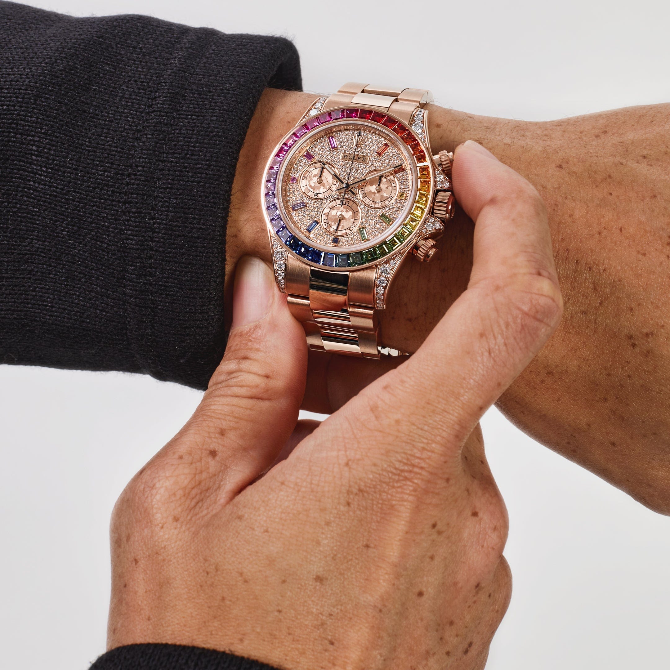 Daytona Rose Gold Rainbow Diamond Pave Dial 40mm Product Image 8