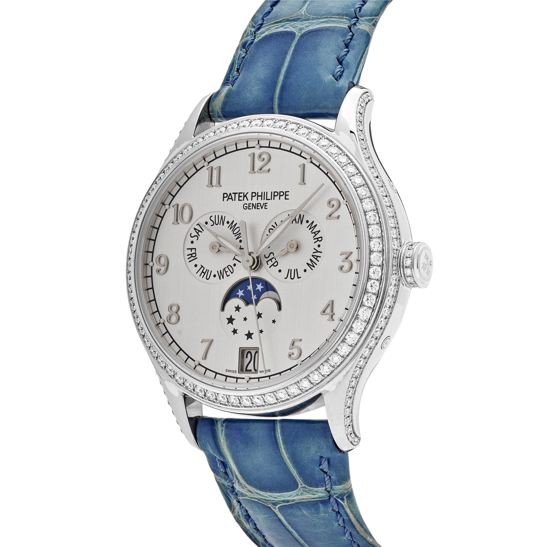 Annual Calendar White Gold Diamond Silver Dial 38mm Product Image 1