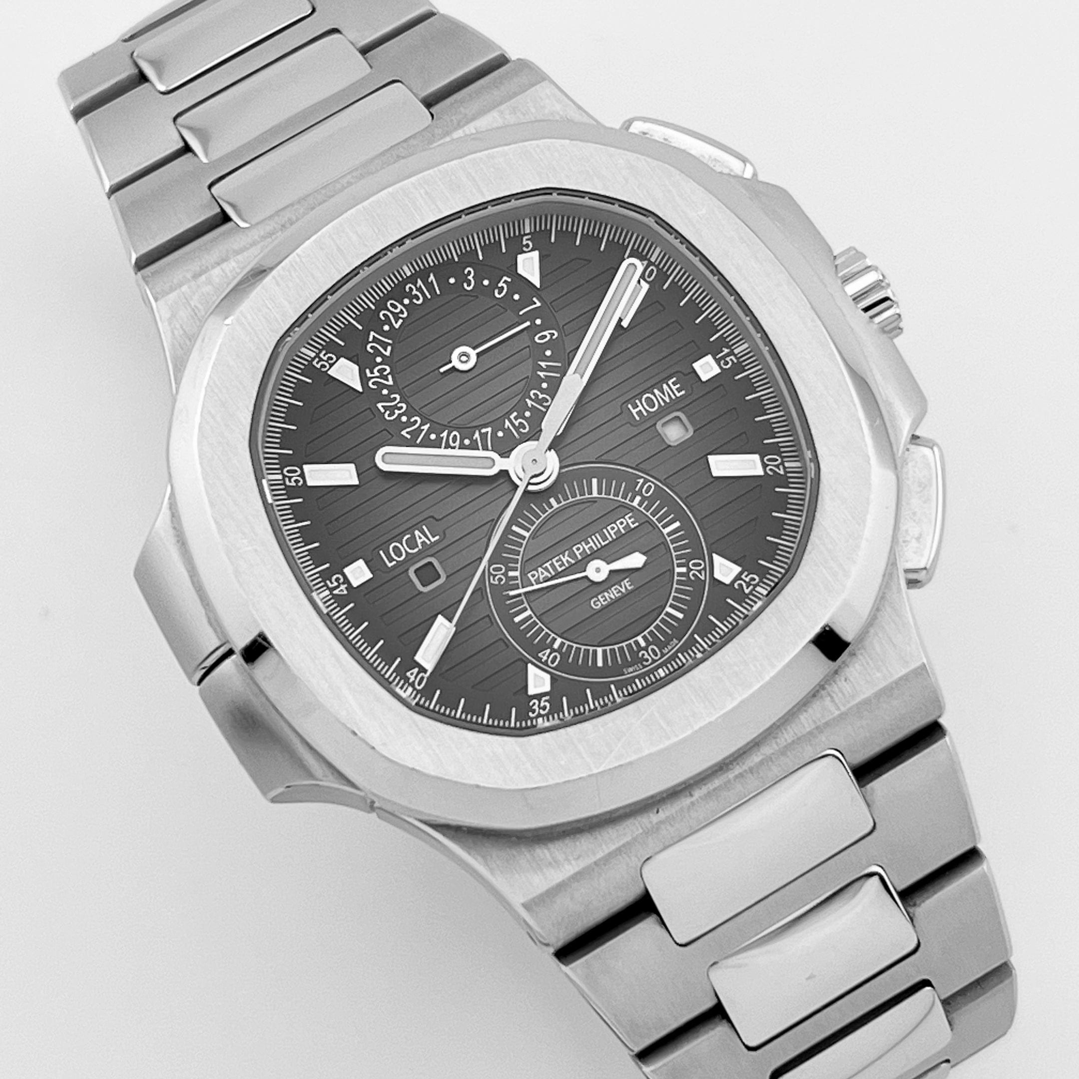 Nautilus Travel Time Steel Black Dial 40mm Product Image 1