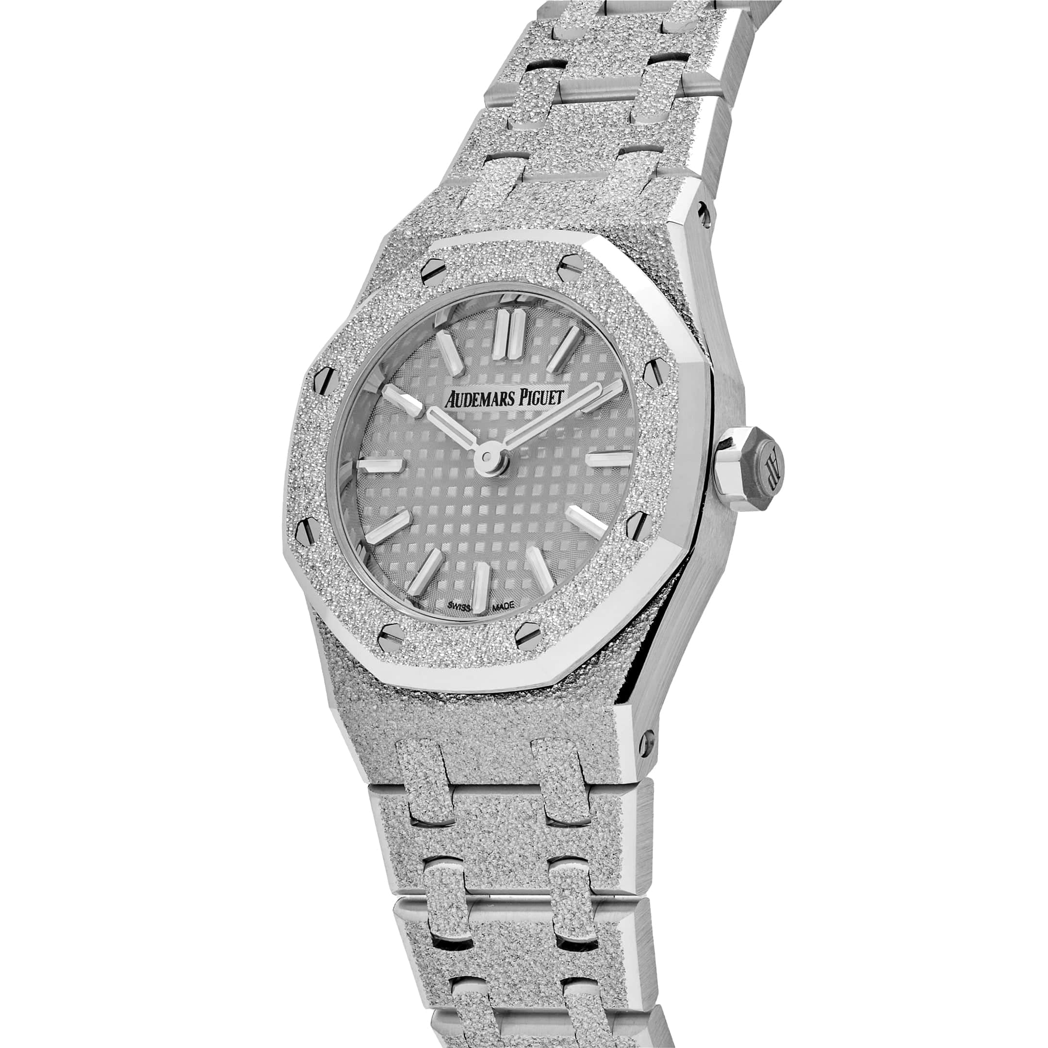 Royal Oak Mini Frosted White Gold Silver Dial 23mm Product Image 1