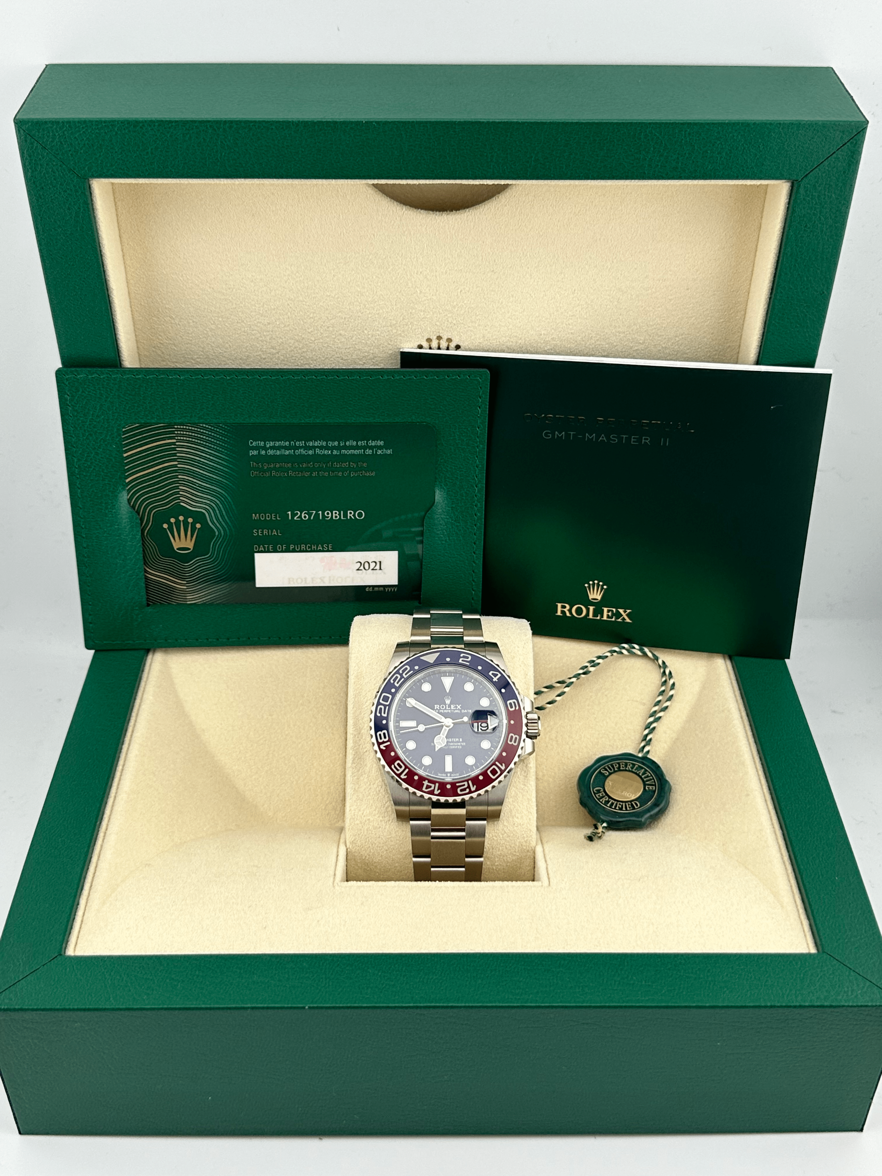 GMT-Master II White Gold Blue Dial "Pepsi" 40mm Product Image 5