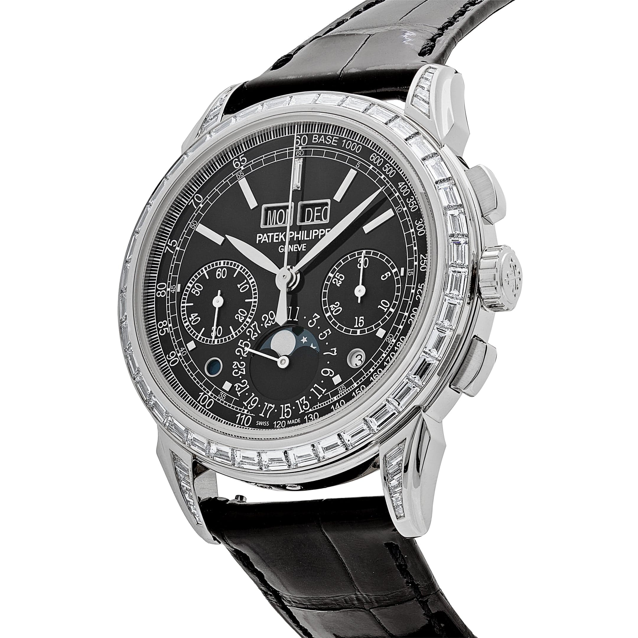 Perpetual Calendar Chronograph Platinum Diamond Black Dial 41mm Product Image 1