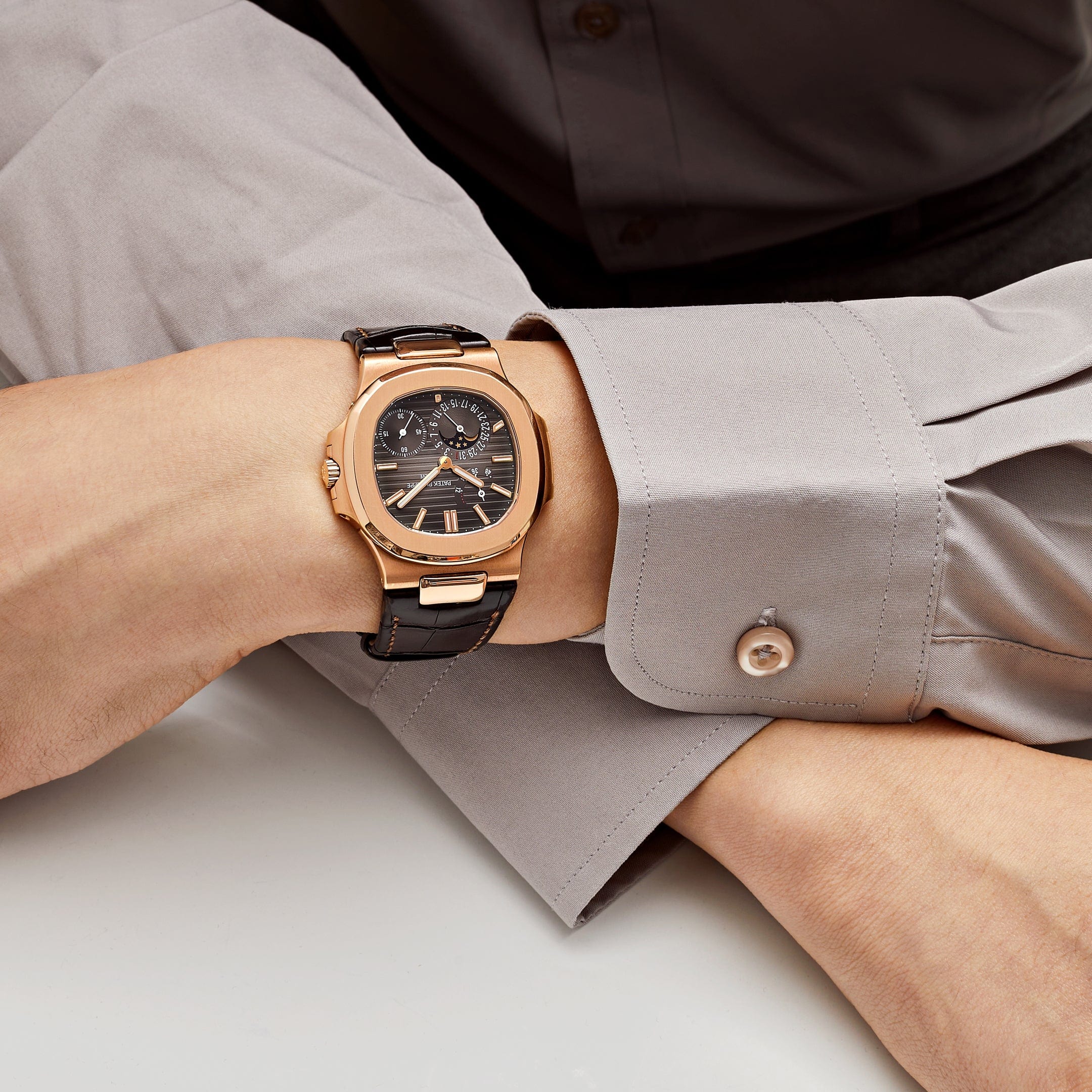 Nautilus Moonphase Rose Gold Brown Dial 40mm Product Image 8