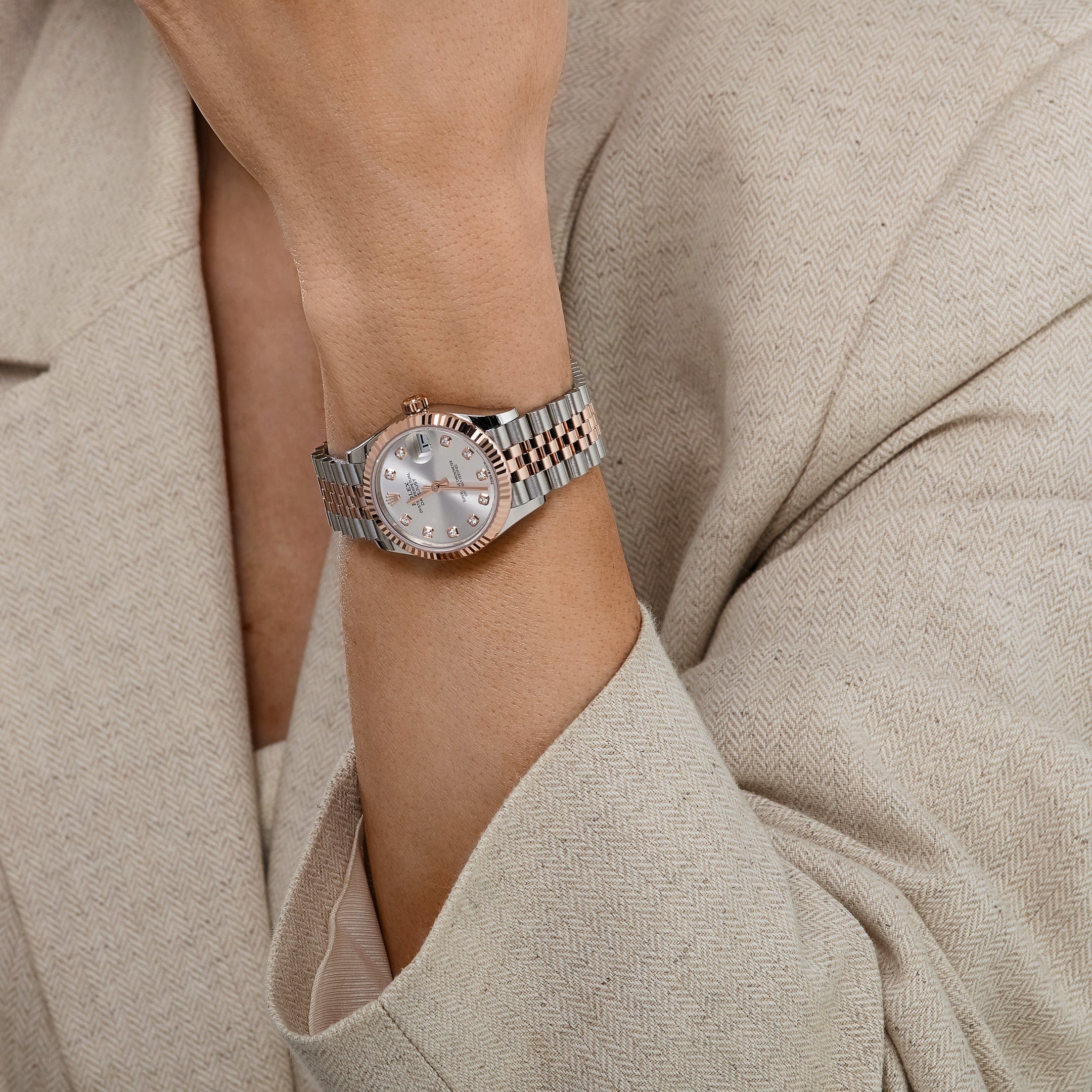 Datejust Rose Gold & Steel Jubilee Silver Dial 31mm Product Image 8