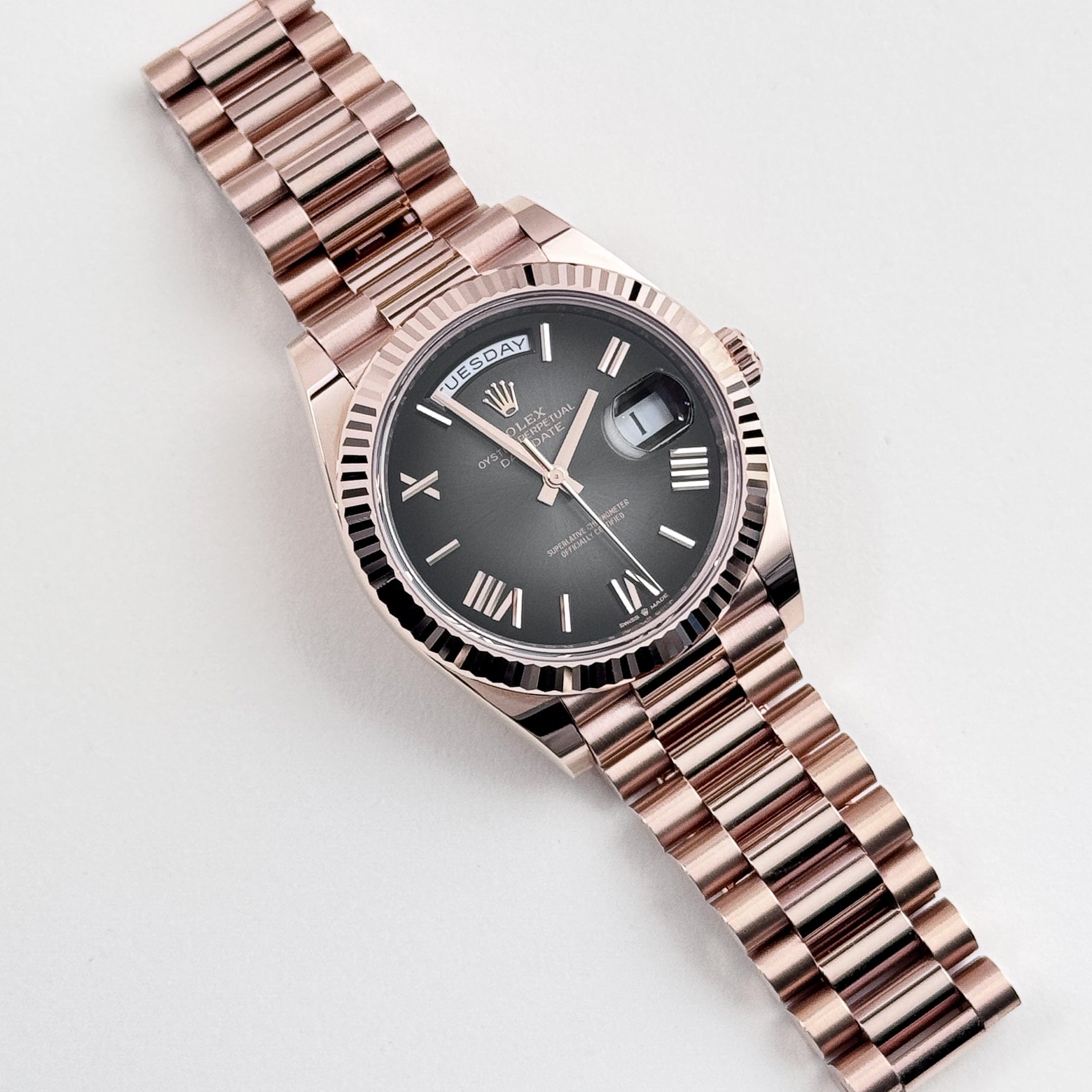 Day-Date Rose Gold Grey Black Dial 40mm Product Image 1