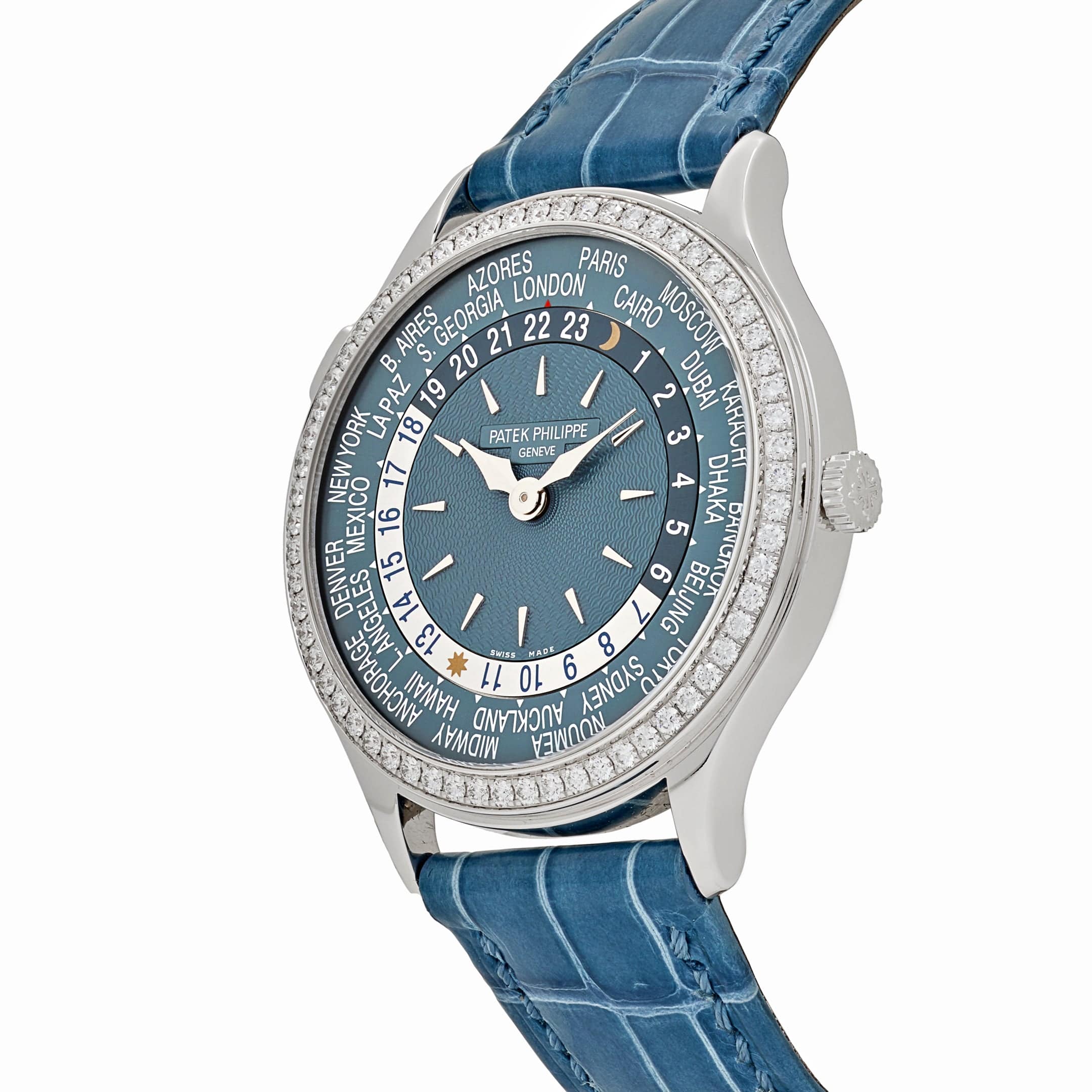 World Time "Beijing" White Gold Diamond Blue Dial 36mm Product Image 1