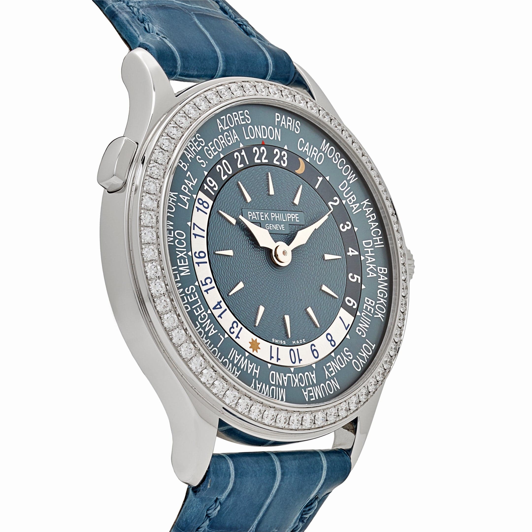 World Time "Beijing" White Gold Diamond Blue Dial 36mm Product Image 2