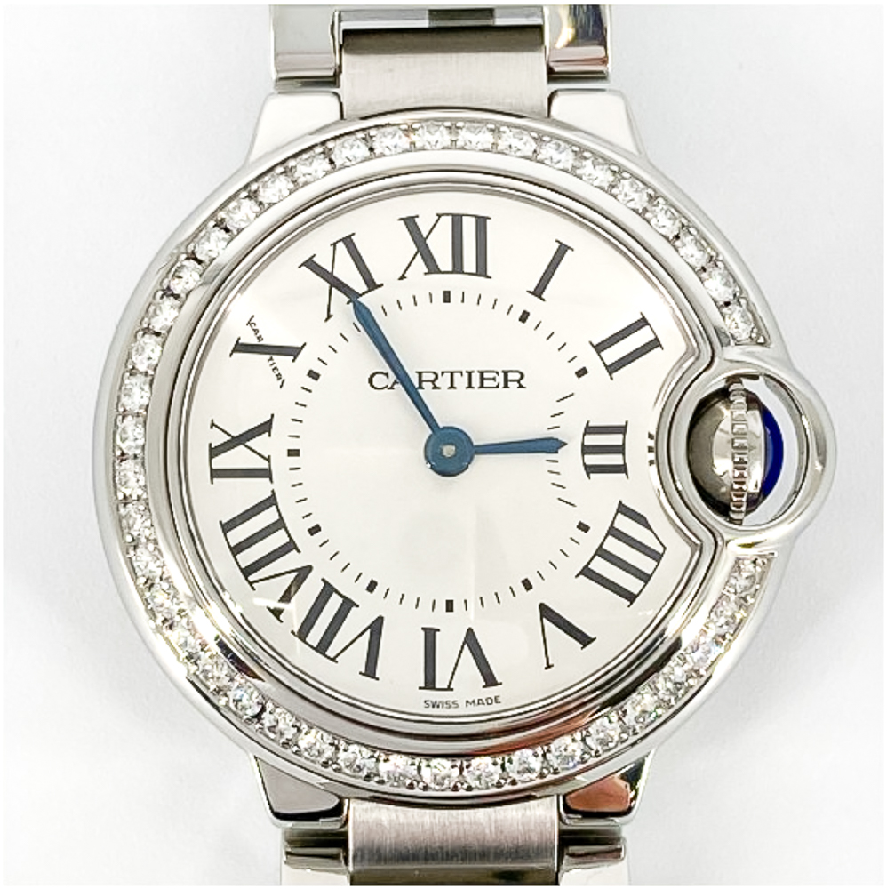 Ballon Bleu de Cartier Steel Diamond White Dial 28mm Product Image 1
