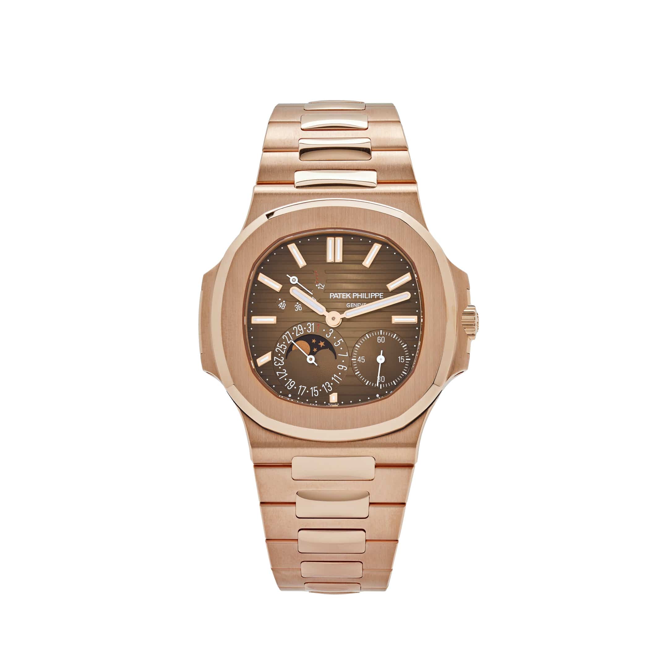 Patek Philippe Nautilus Moonphase Rose Gold Brown Dial 40mm 5712