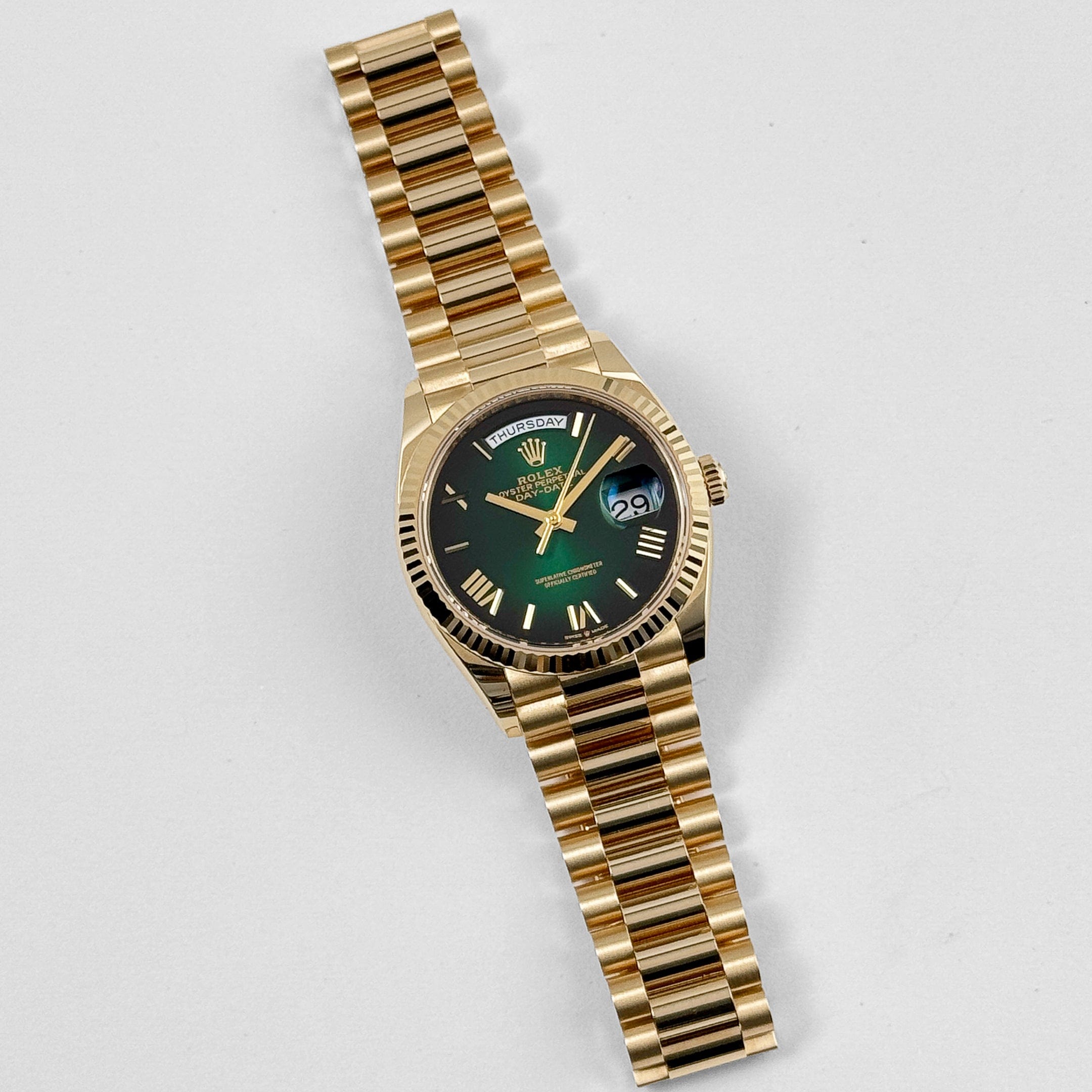Day-Date Yellow Gold Green Ombré Dial 36mm Product Image 1