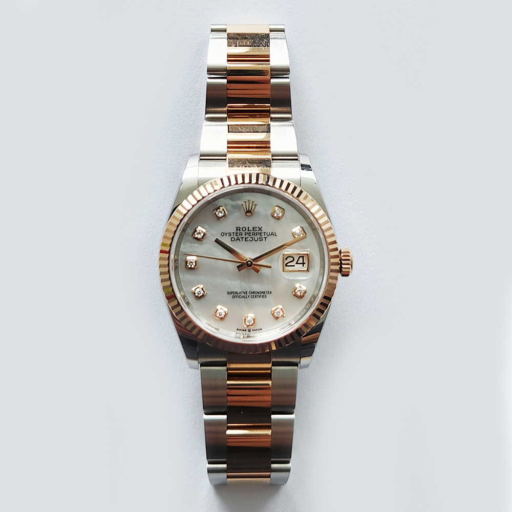 Rolex Datejust Rose Gold & Steel Mother of Pearl Dial 36mm