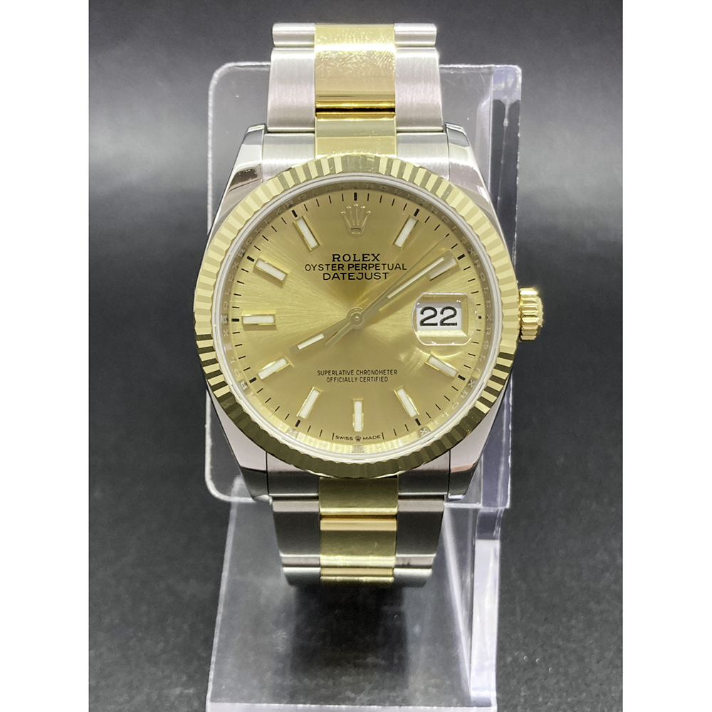 Datejust Yellow Gold & Steel Champagne Dial 36mm Product Image 2