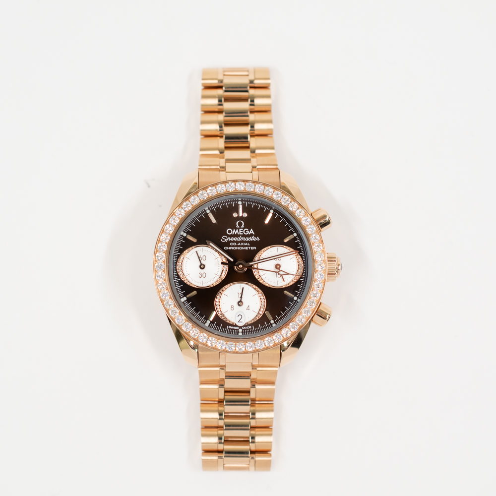 Speedmaster Date Rose Gold Diamond Brown Dial 38mm Product Image 1