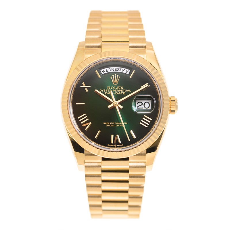 Day-Date Yellow Gold Green Ombré Dial 36mm Product Image 1