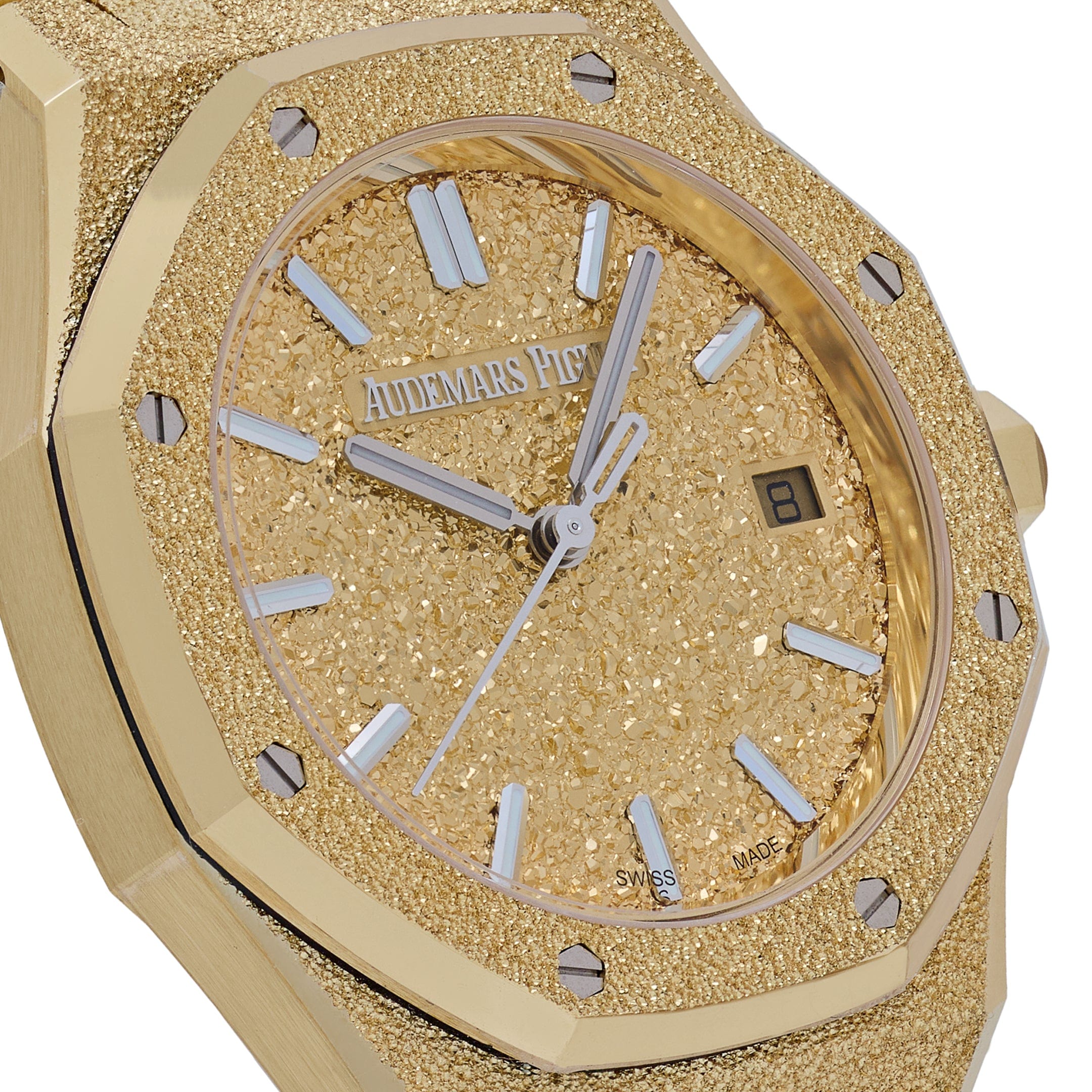 Royal Oak Frosted Yellow Gold Crystal Sand Dial 34mm Product Image 3