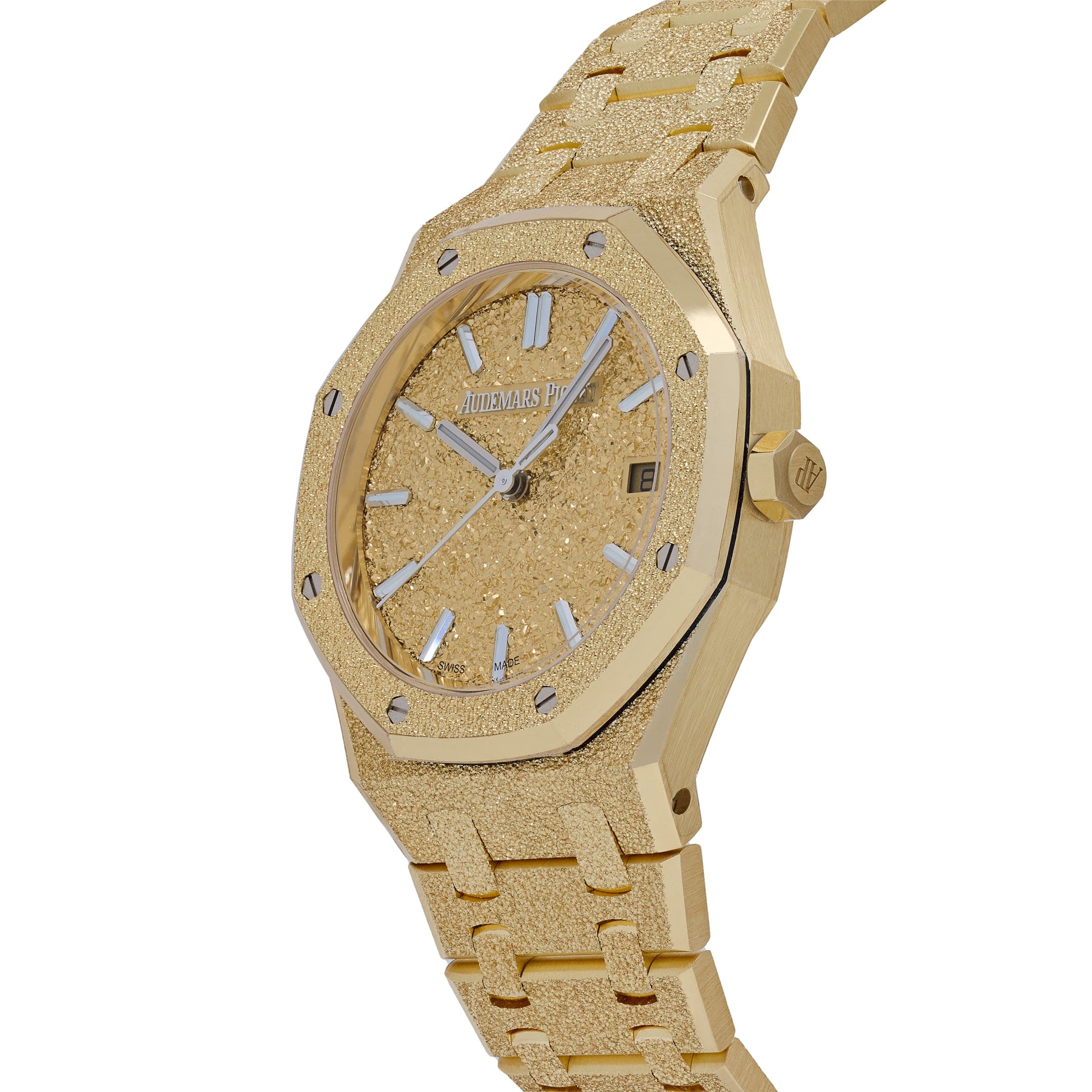 Royal Oak Frosted Yellow Gold Crystal Sand Dial 34mm Product Image 1