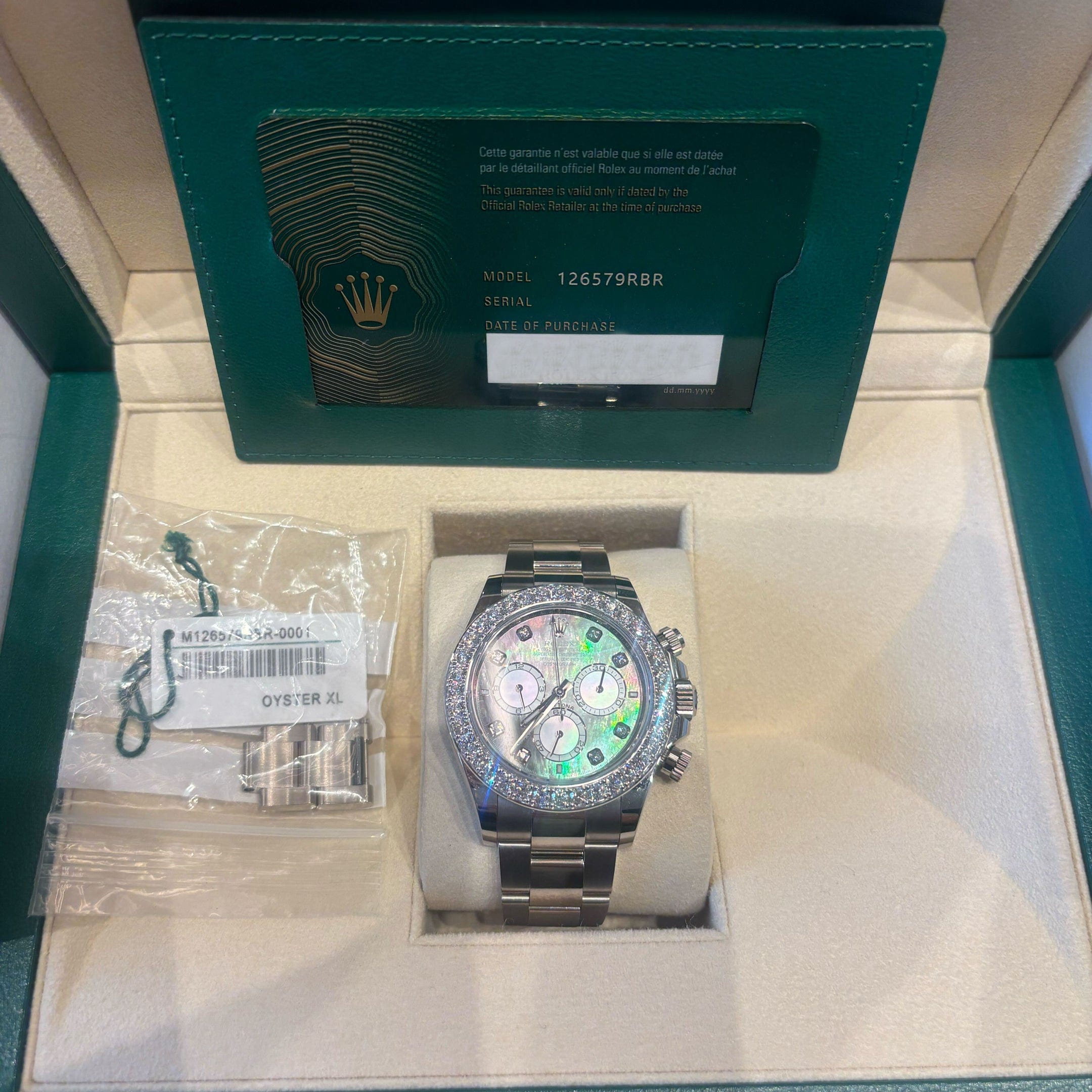 Daytona White Gold Diamond Black Mother of Pearl Dial 40mm Product Image 9