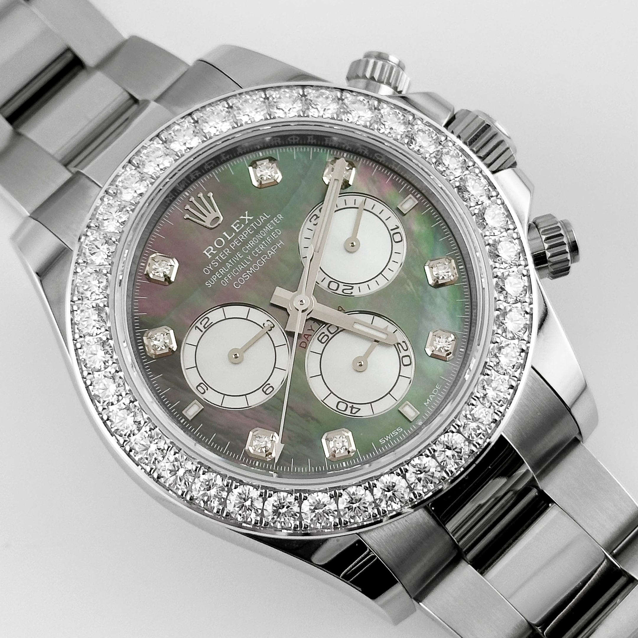 Daytona White Gold Diamond Black Mother of Pearl Dial 40mm Product Image 1