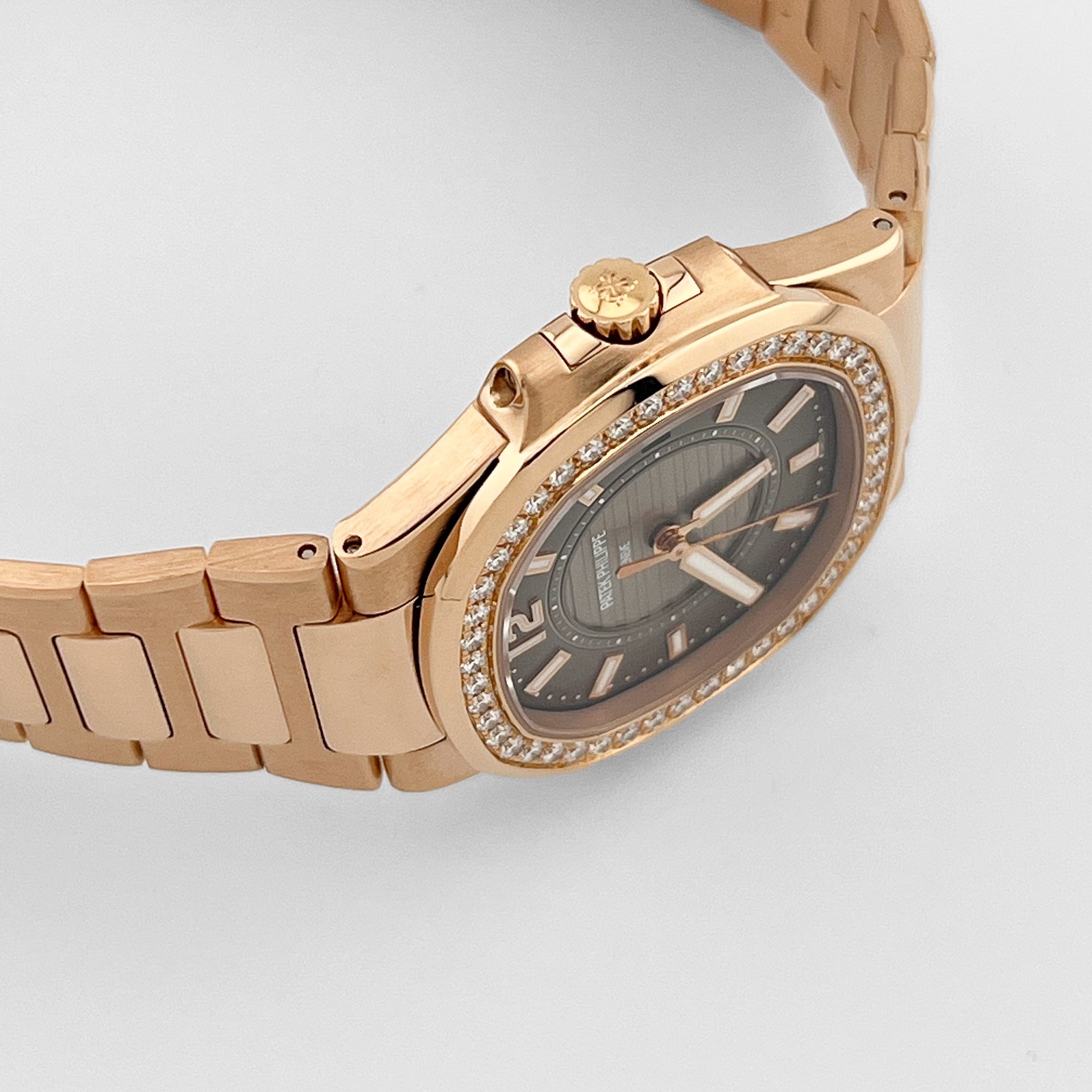 Nautilus Ladies Rose Gold Diamond Brown Dial 32mm Product Image 2