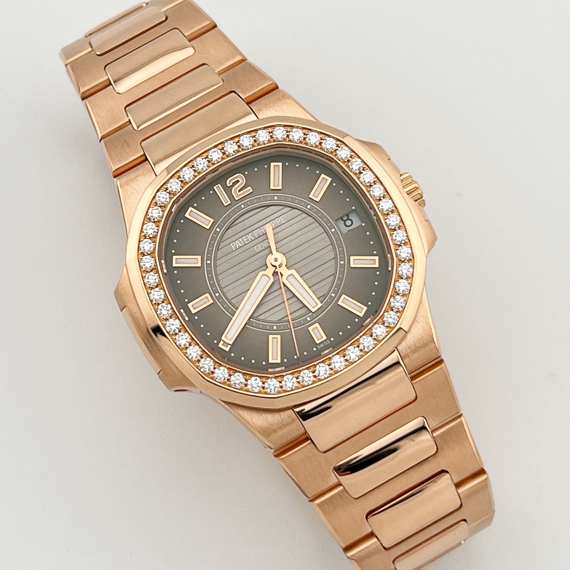 Nautilus Ladies Rose Gold Diamond Brown Dial 32mm Product Image 1