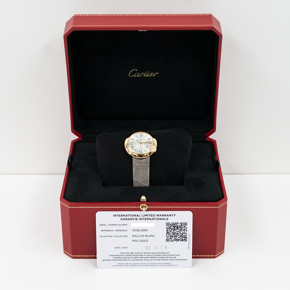Ballon Blanc de Cartier Rose Gold Silver Dial 30mm Product Image 10