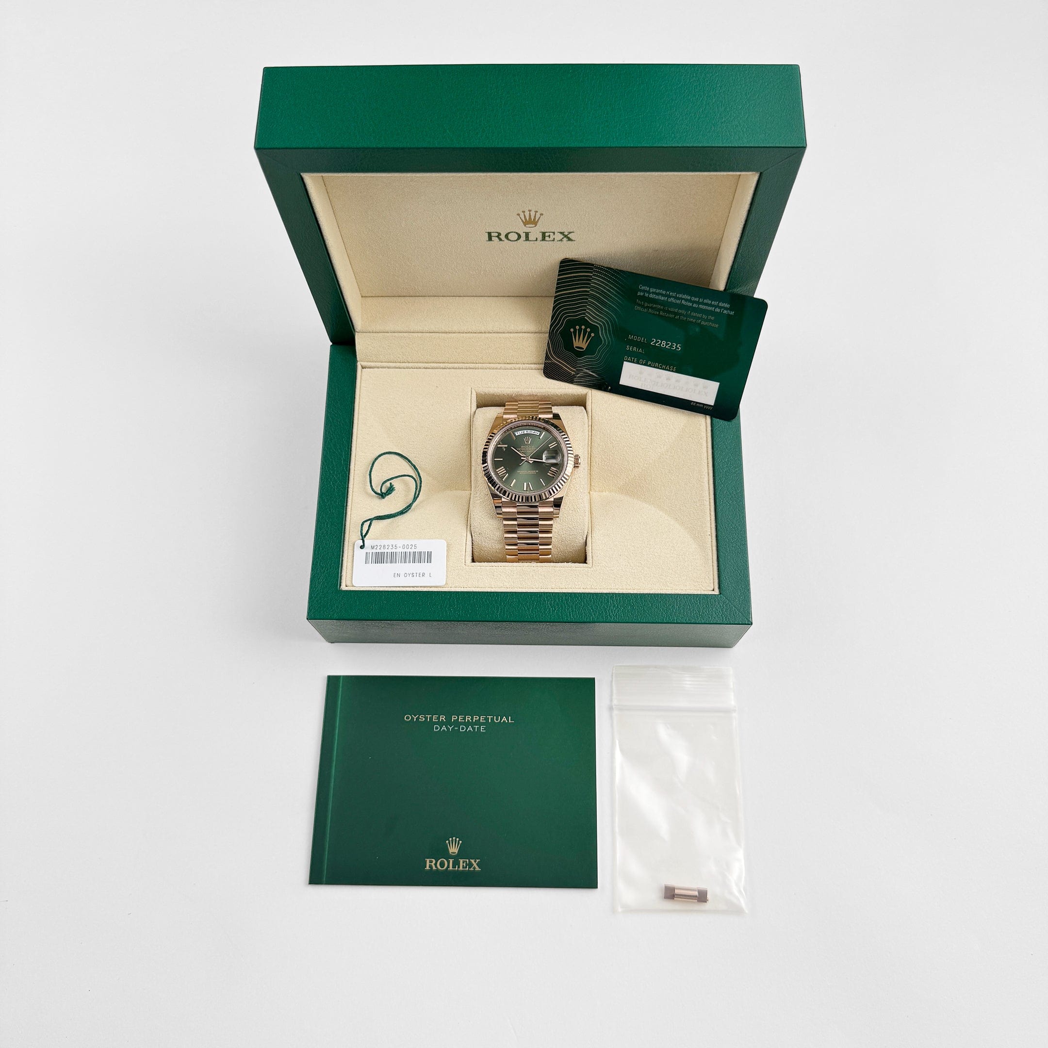 Day-Date Rose Gold Green Olive Dial 40mm Product Image 10