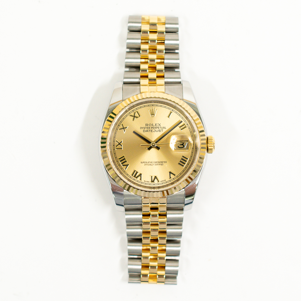 Datejust Yellow Gold & Steel Champagne Dial 36mm Product Image 1
