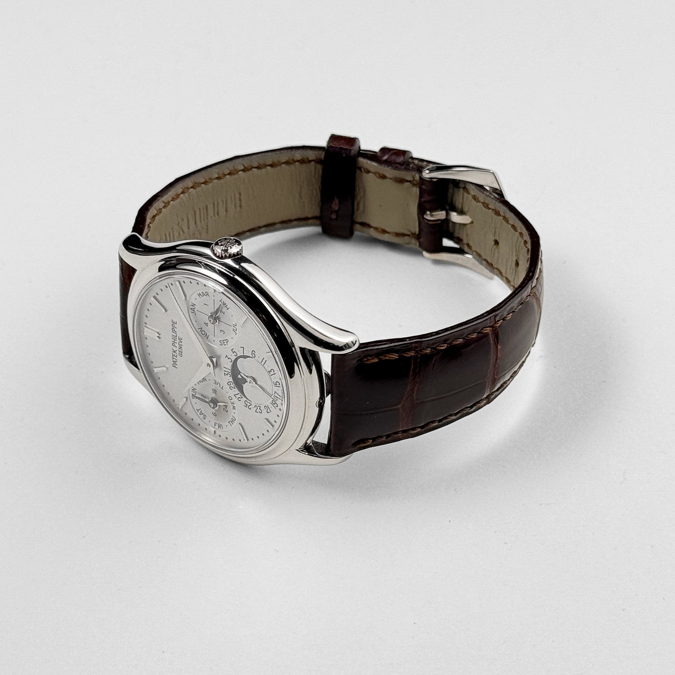 Calatrava Perpetual Calendar Moonphase White Gold Opaline Silver Dial 36mm Product Image 3