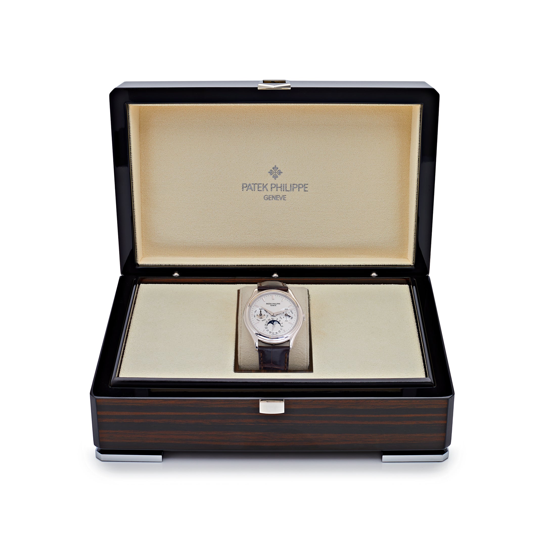 Calatrava Perpetual Calendar Moonphase White Gold Opaline Silver Dial 36mm Product Image 10