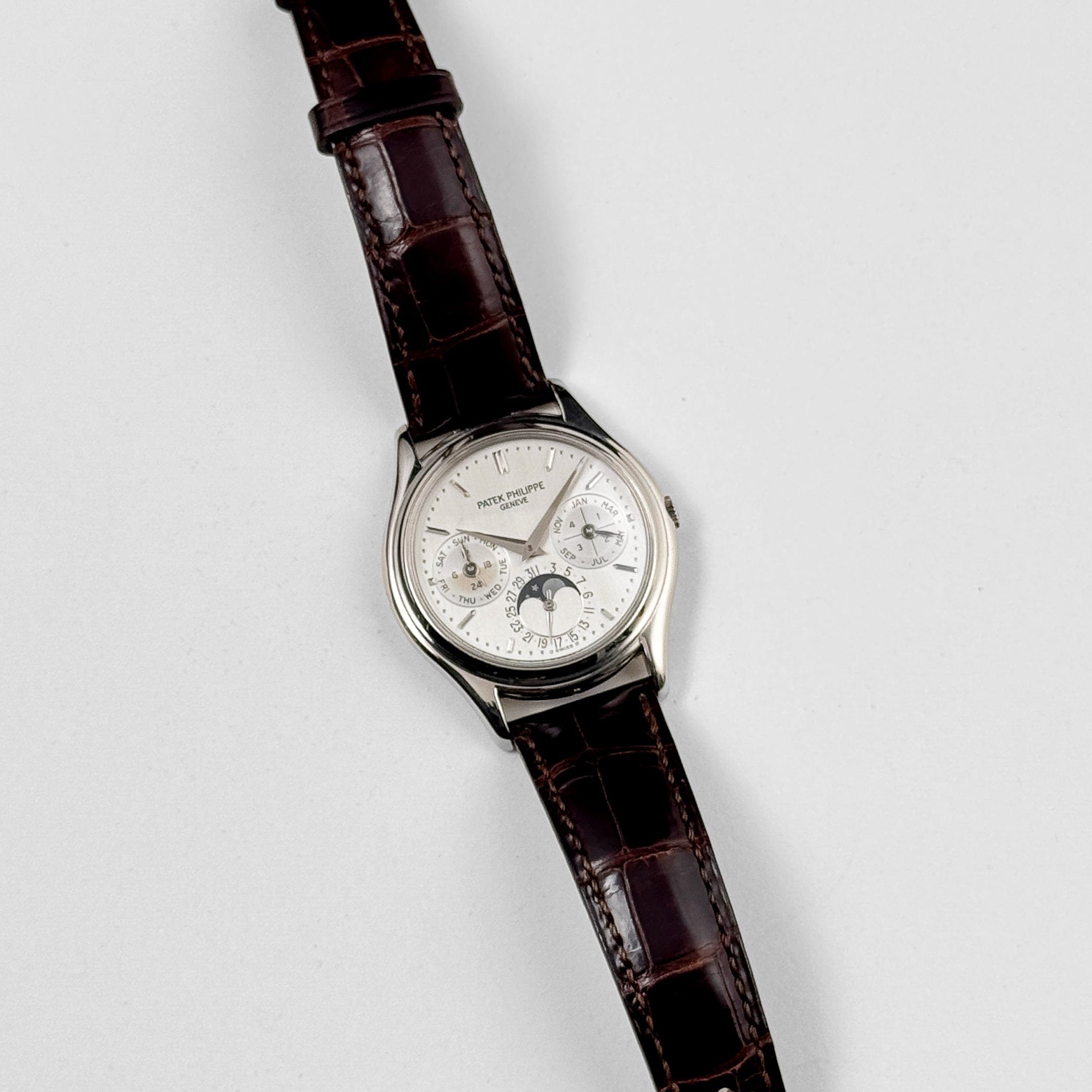 Calatrava Perpetual Calendar Moonphase White Gold Opaline Silver Dial 36mm Product Image 1
