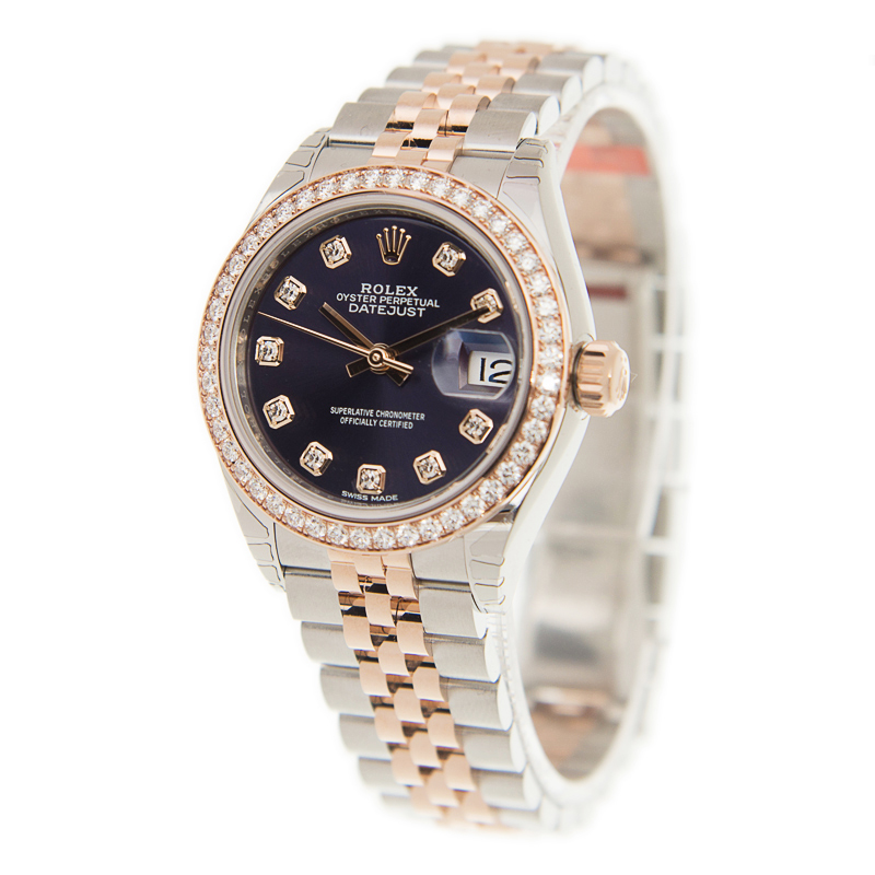 Lady-Datejust Rose Gold & Steel Diamond Jubilee Purple Dial 28mm Product Image 2