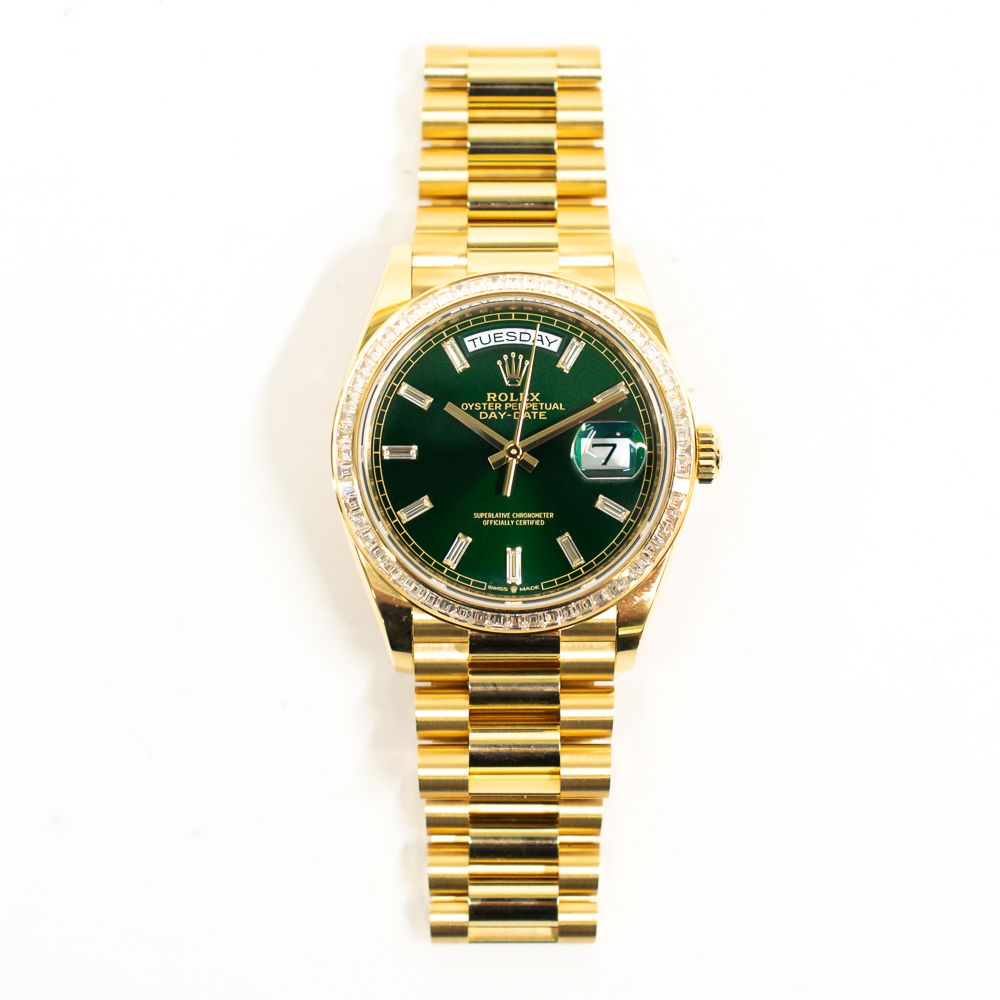 Day-Date Yellow Gold Diamond Green Dial 36mm Product Image 1