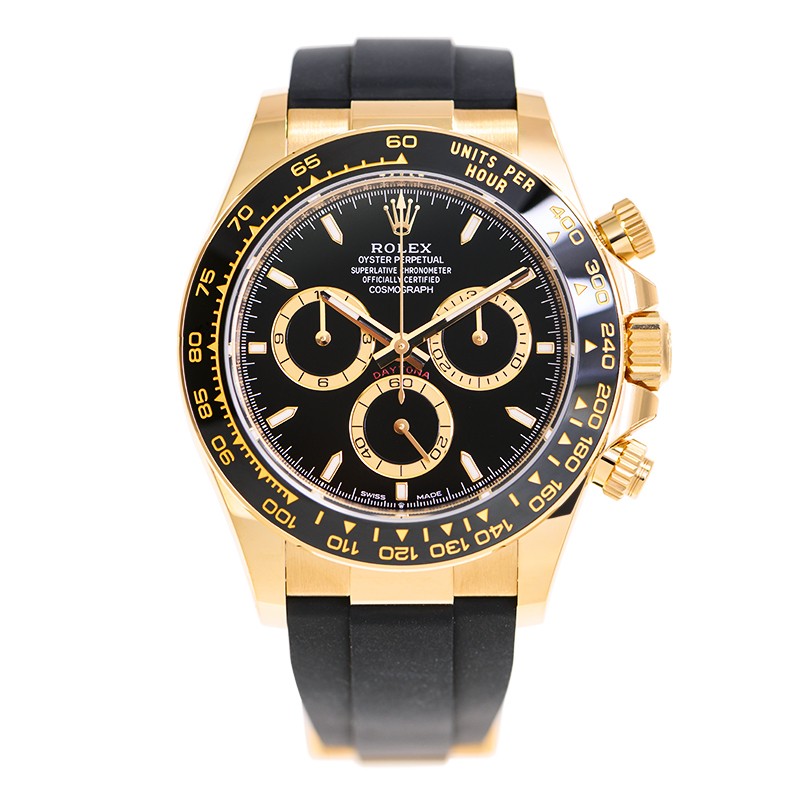 Rolex Daytona Yellow Gold Oysterflex Black Dial 40mm 126518LN-0008