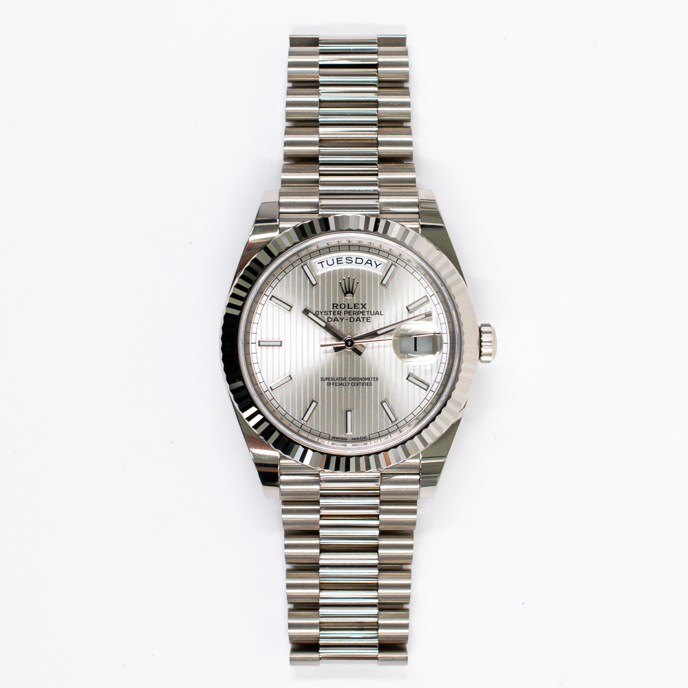 Day-Date White Gold Silver Dial 40mm Product Image 1