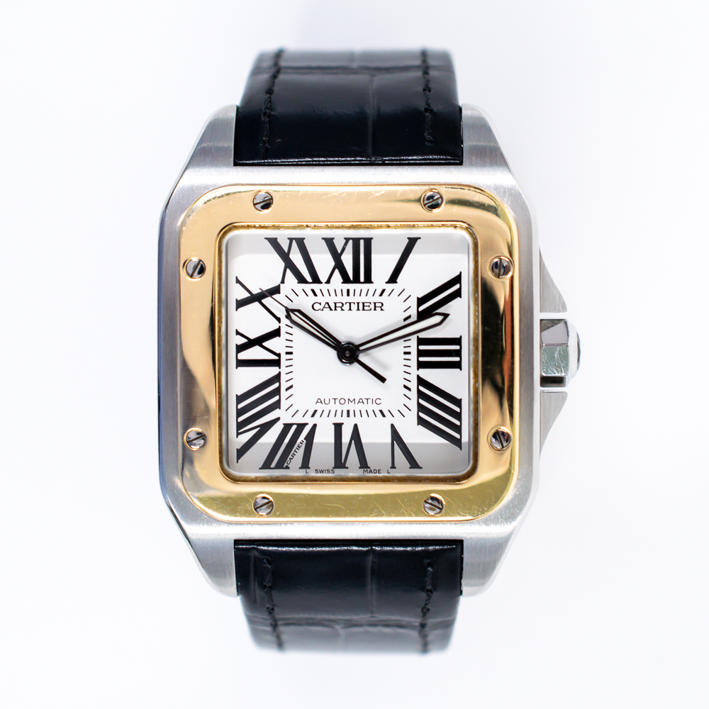 Santos de Cartier Yellow Gold & Steel Silver Dial 38mm Product Image 1