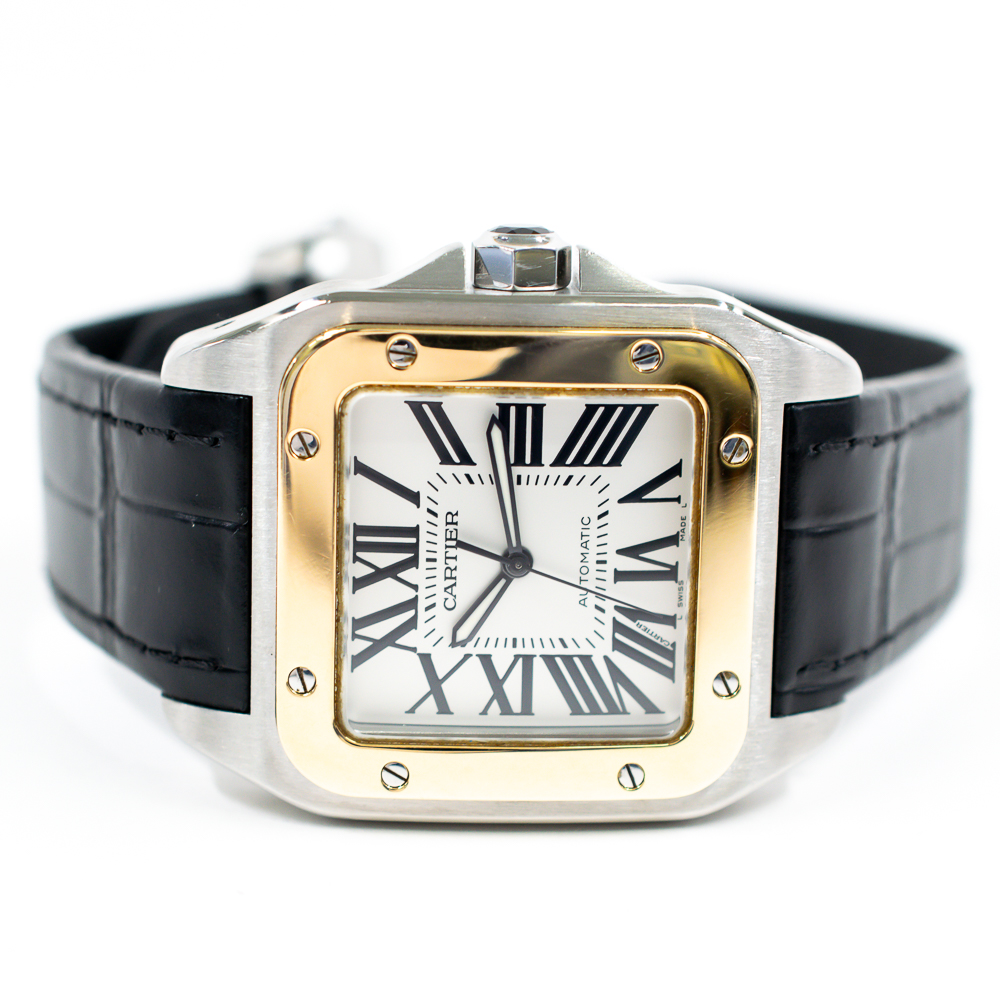 Santos de Cartier Yellow Gold & Steel Silver Dial 38mm Product Image 2