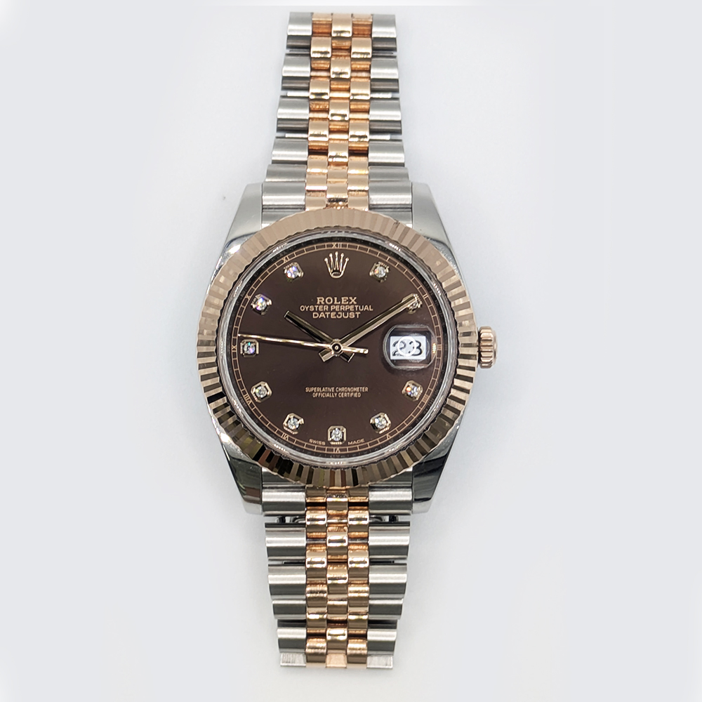 Datejust Rose Gold & Steel Jubilee Brown Dial 41mm Product Image 1