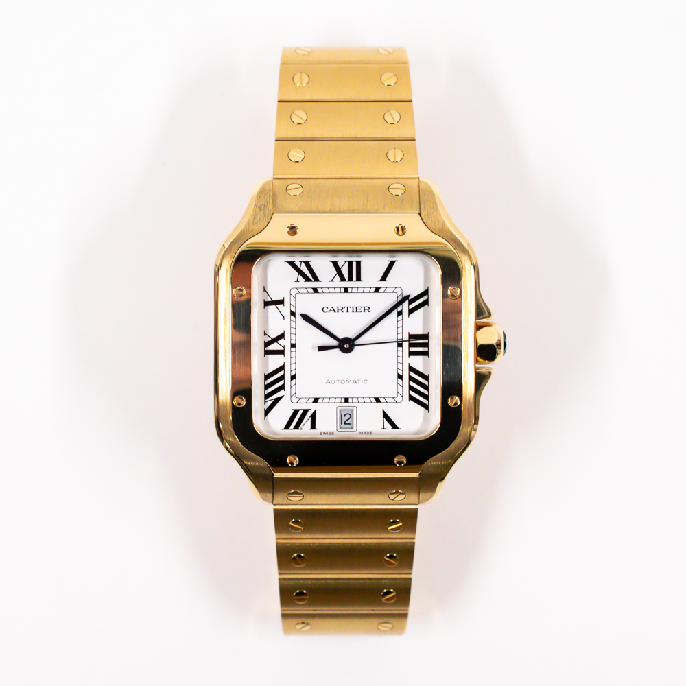 Santos de Cartier Yellow Gold White Dial 39mm Product Image 1