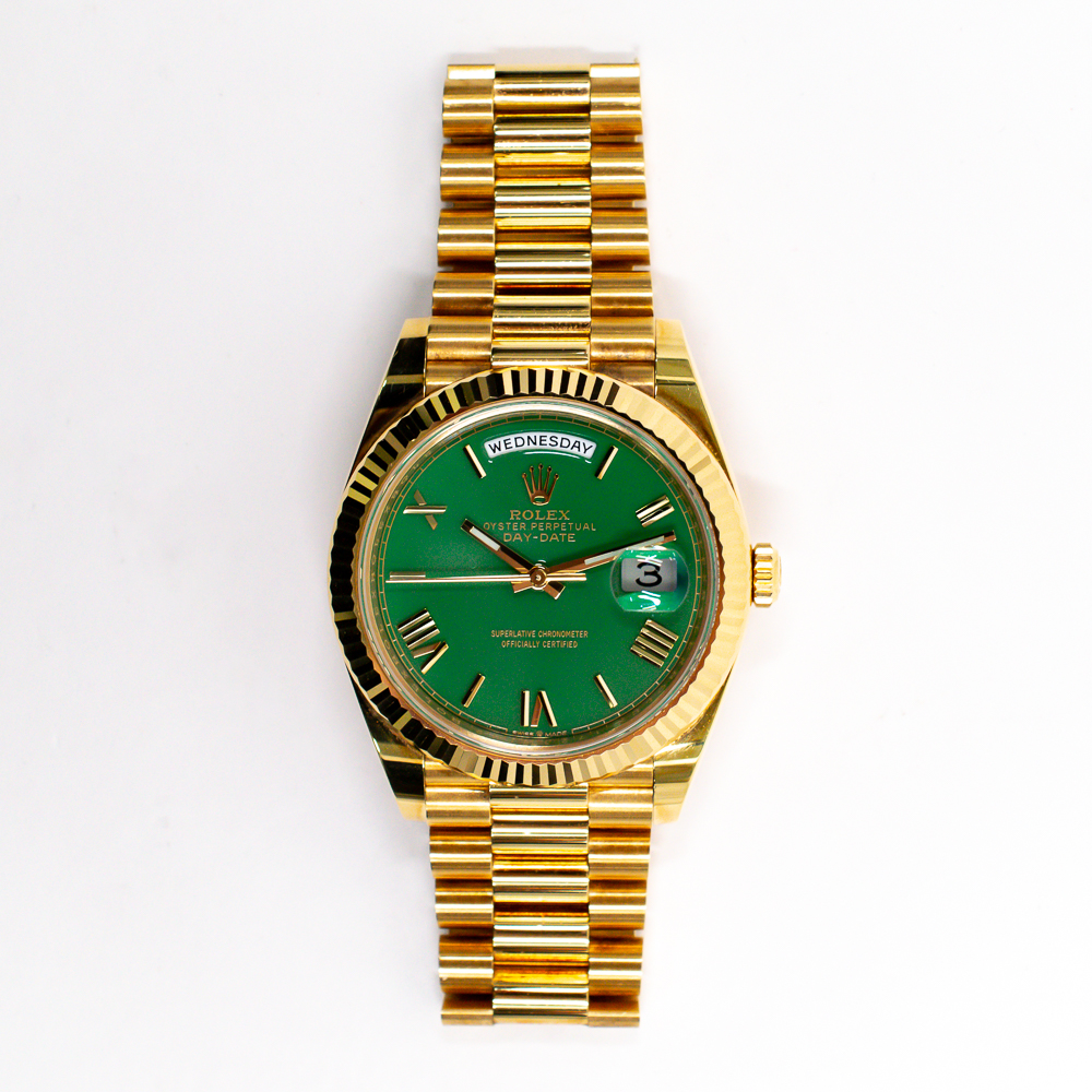 Day-Date Yellow Gold Green Dial 40mm Product Image 1