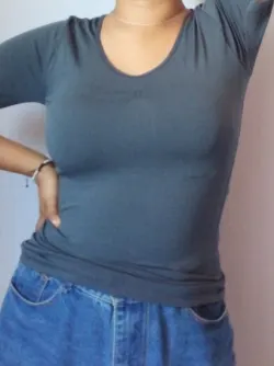 Blusa lisa manga corta
