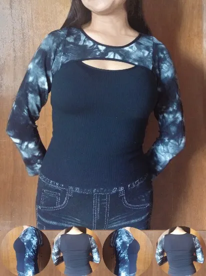 Blusa manga larga simulación 2 piezas