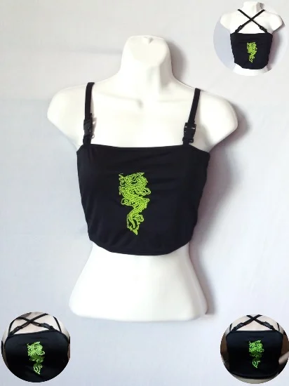 Top de tirantes con estampado de dragón