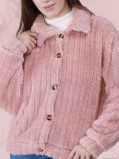Camisa de peluche con botones