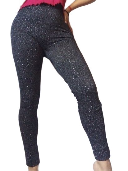 Leggings tipo mezclilla con brillos 