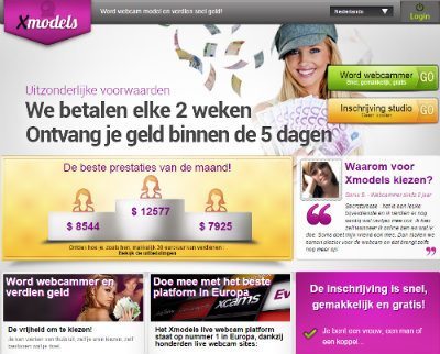 Schrijf je in bij Xmodels het nummer 1 webcam platform in Europa