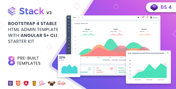 Stack v3.0 - Bootstrap 4 Admin Template & Angular 5+ CLI Starter Kit