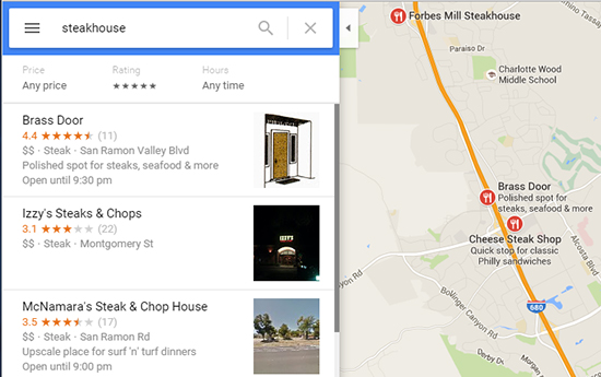 Local Search using Google Maps