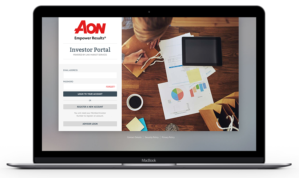 Fund Manger login screen