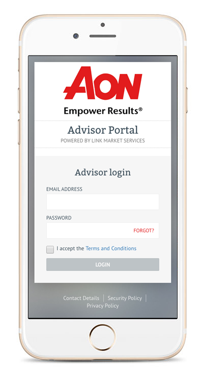 Fund Manager advisor login screen